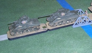 Close-up of the leading Shermans of Guards Armoured Division