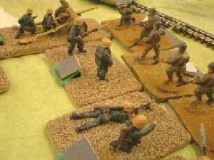 Units of 21. Luftwaffe-Feld-Division engage United States infantry.