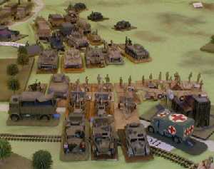A German armoured counter-attack is mounted against a British Infantry Division.